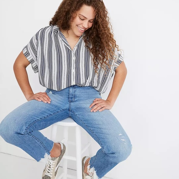 Madewell Tops - Madewell 3x Top Oversized in Central Striped